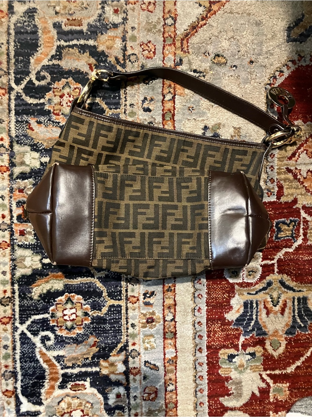 Vintage Fendi Mamma Baguette Hobo Shoulder Bag Brown Rare - Picture 4 of 14